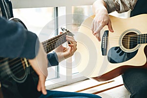 Learning to play the guitar