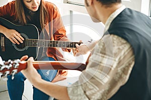 Learning to play the guitar