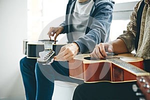 Learning to play the guitar