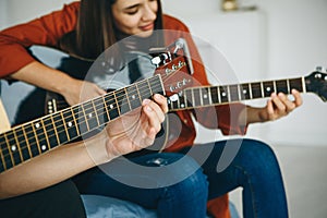 Learning to play the guitar