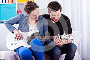 Learning to play the guitar