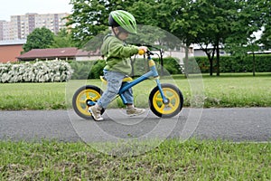 Learning to ride on a first bike