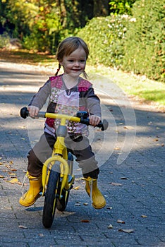 Learning to ride on a first bike