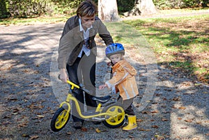 Learning to ride on a first bike