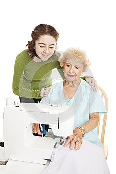 Learning to Sew From Grandmother