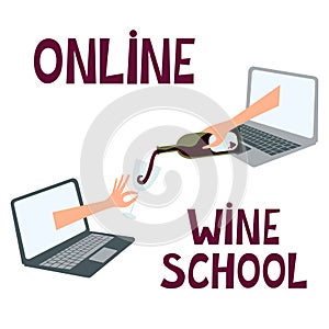 Learning wine appreciation during online courses.