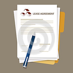 Lease agreement property house document paper pen photo
