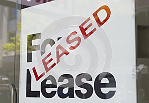 For lease and leased sign photo