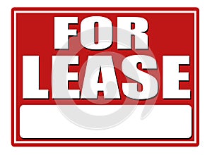For lease red sign with copy space photo