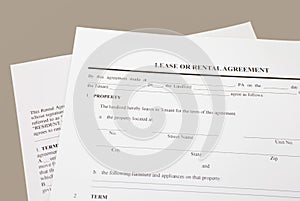 Lease or rental agreement