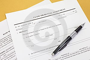 Lease or Rental agreement form