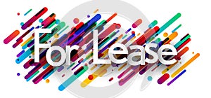 For lease sign over colorful brushstrokes background