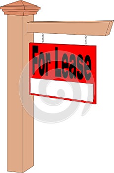 For Lease Sign and Post