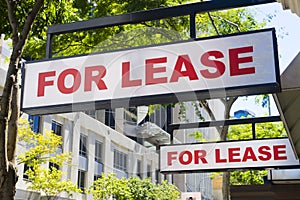 For Lease signs on display outside buildings