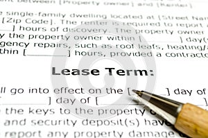 Lease term with wooden pen