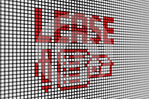 LEASE text scoreboard blurred background 3d