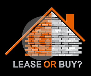 Lease Versus Buy Icon Showing Pros And Cons Of Leasing - 3d Illustration