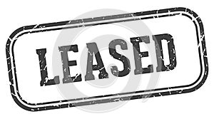leased stamp. leased rectangular stamp on white background
