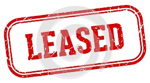 leased stamp. leased rectangular stamp on white background