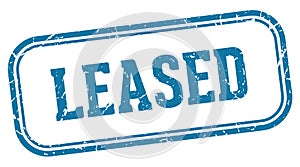leased stamp. leased rectangular stamp on white background