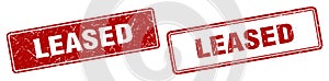 leased stamp set. leased square grunge sign
