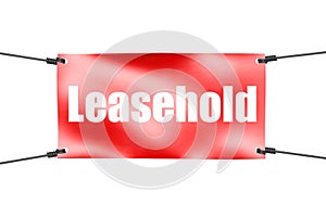 Leasehold word with red banner