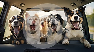 leash dogs in car