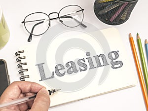 Leasing, Business Financial Words Quotes Concept