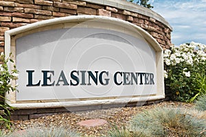 Leasing Center Sign photo