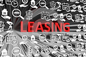 LEASING concept blurred background