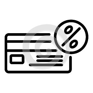 Leasing credit card icon, outline style
