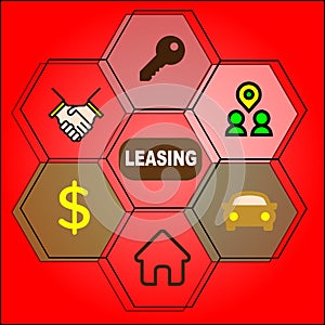 Leasing Icon. Business legal document concept. Vector illustration