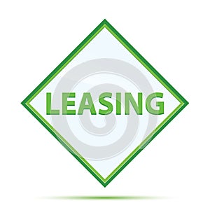 Leasing modern abstract green diamond button