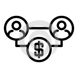 Leasing money people connection icon, outline style