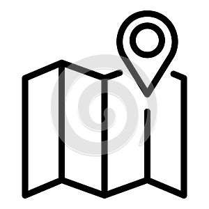 Leasing pin map icon, outline style