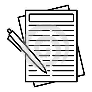 Leasing report paper icon, outline style