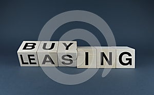 Leasing vs buy. Cubes form the choice words leasing or buying