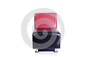 The leather arm chair on white background