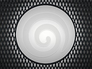 Leather background: grey circle and meshy pattern photo