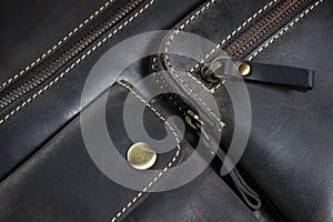 Leather bag detail