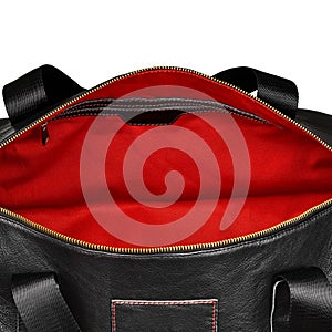 Leather bag isolated on a white background