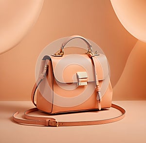 Leather bag Luxury, Peach color