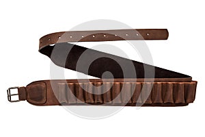 Leather bandolier isolated on a white
