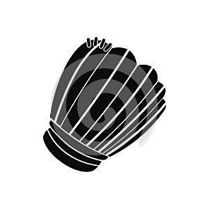 Leather baseball glove black simple icon