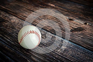 Leather Baseball or Softball Ball and Copy Space