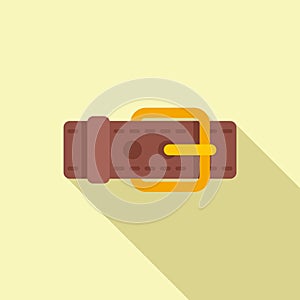 Leather belt icon flat vector. Craft decorative