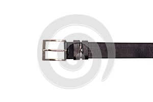 Leather belt on white background