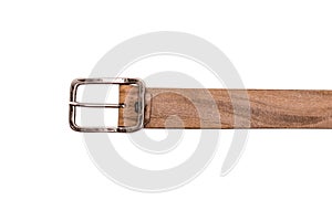 Leather belt on white background