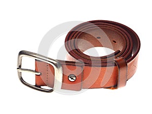 Leather belts isolated