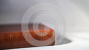 Leather Bible on White Background